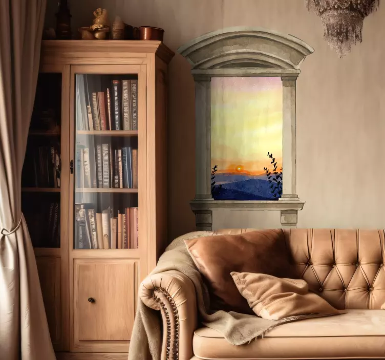 Autocolante efeitos visuais aquarela de janela - TenStickers