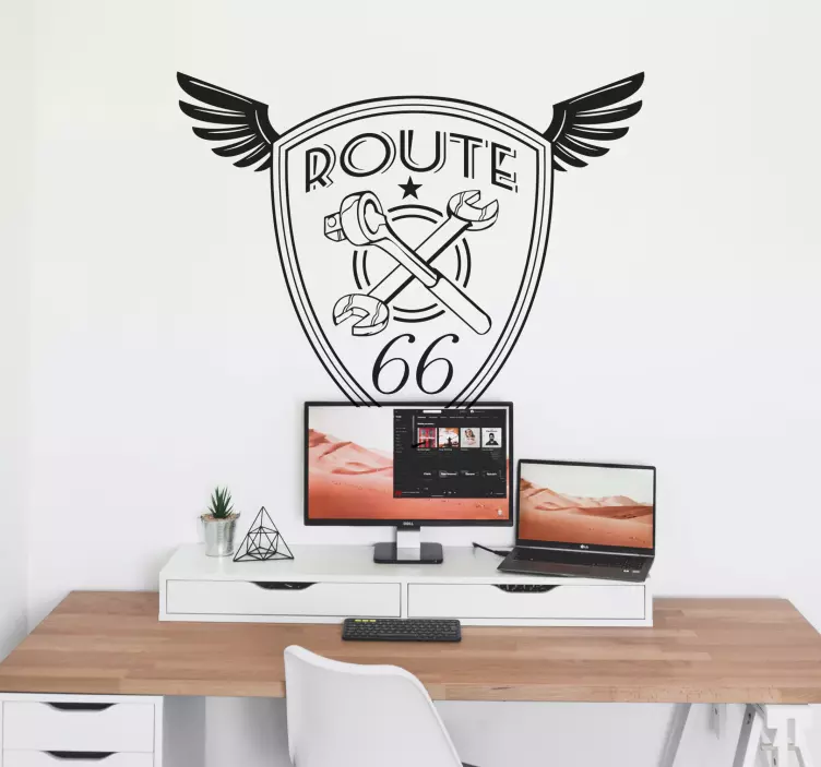 Autocolante emblema Route 66 - TenStickers