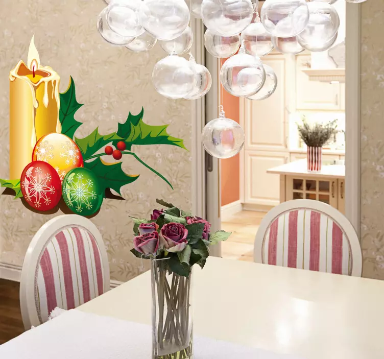 Autocolante enfeites de velas de natal - TenStickers