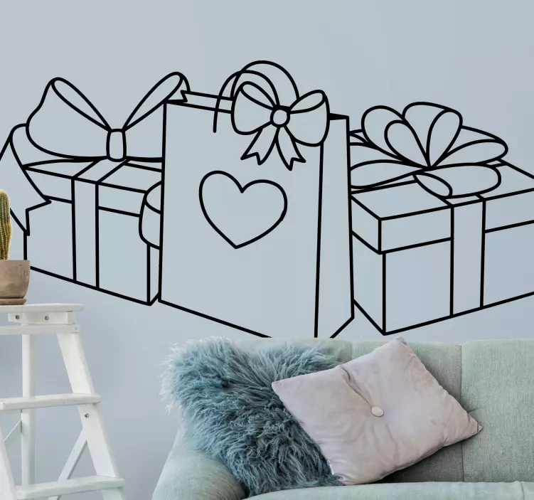 Autocolante festividade arranjo de sacolas de presentes - TenStickers