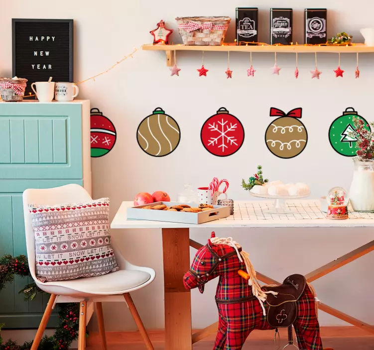 Autocolante festividade coleção de enfeites festivos - TenStickers