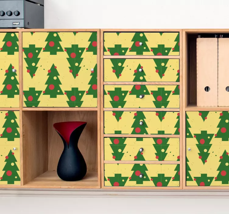 Autocolante festividade padrão de árvore de natal - TenStickers