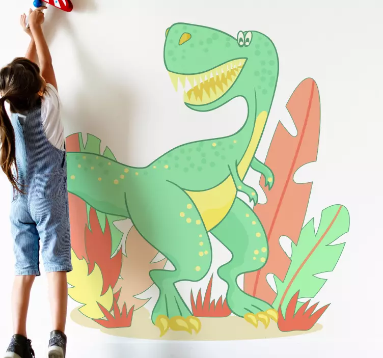 Autocolante figura de dinossauro colorido - TenStickers