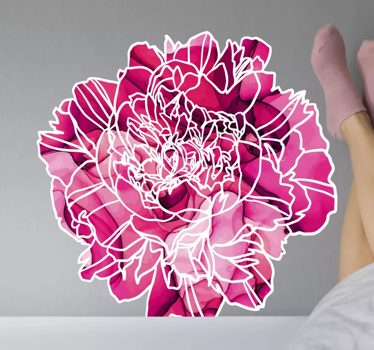 Autocolante flor contorno floral elegante - TenStickers