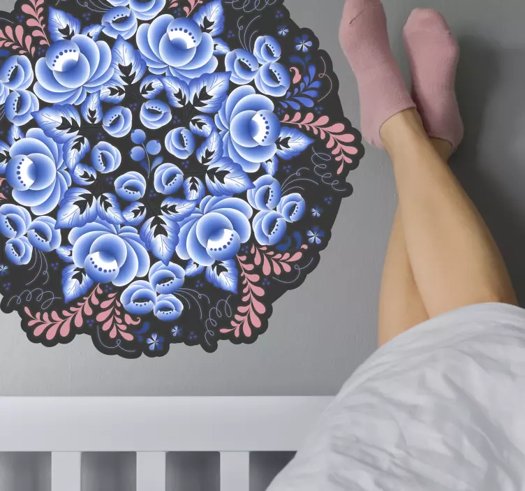 Autocolante flor motivo de mandala botânica - TenStickers