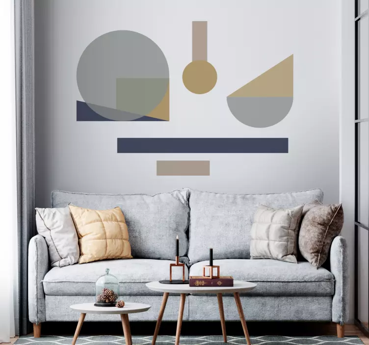 Autocolante geométrico composição geométrica abstrata - TenStickers