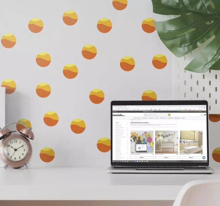 Autocolante geométrico padrões de círculos coloridos - TenStickers