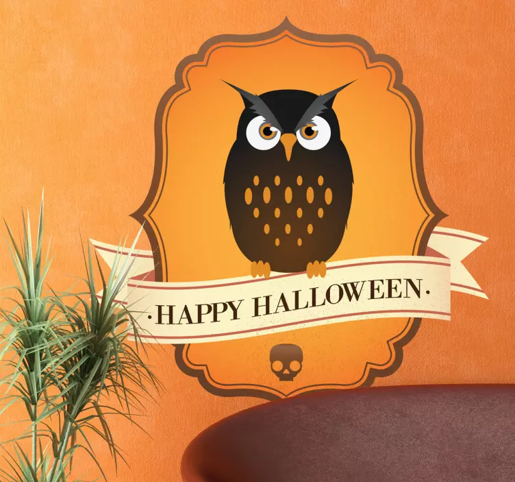 Autocolante halloween coruja feliz celebração - TenStickers