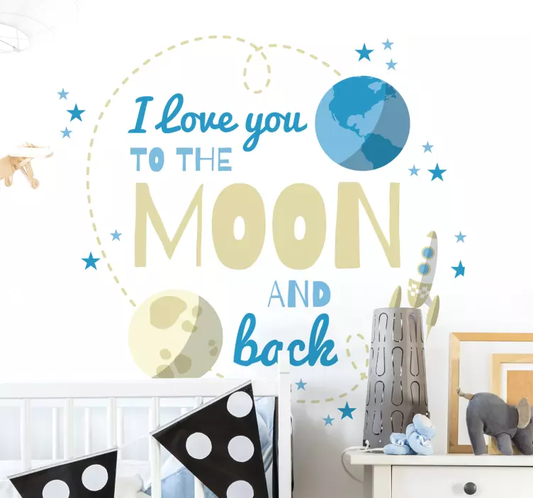 Autocolante ''i love you to the moon and back'' - TenStickers