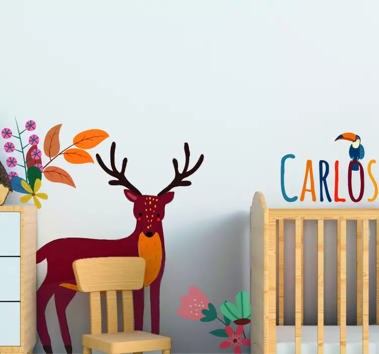 Autocolante ilustração de veado personalizável - TenStickers