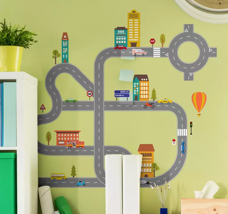 Autocolante infantil estrada - TenStickers