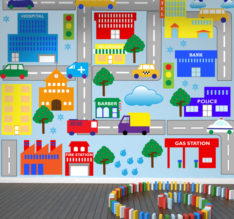 Autocolante infantil Estradas da cidade - TenStickers