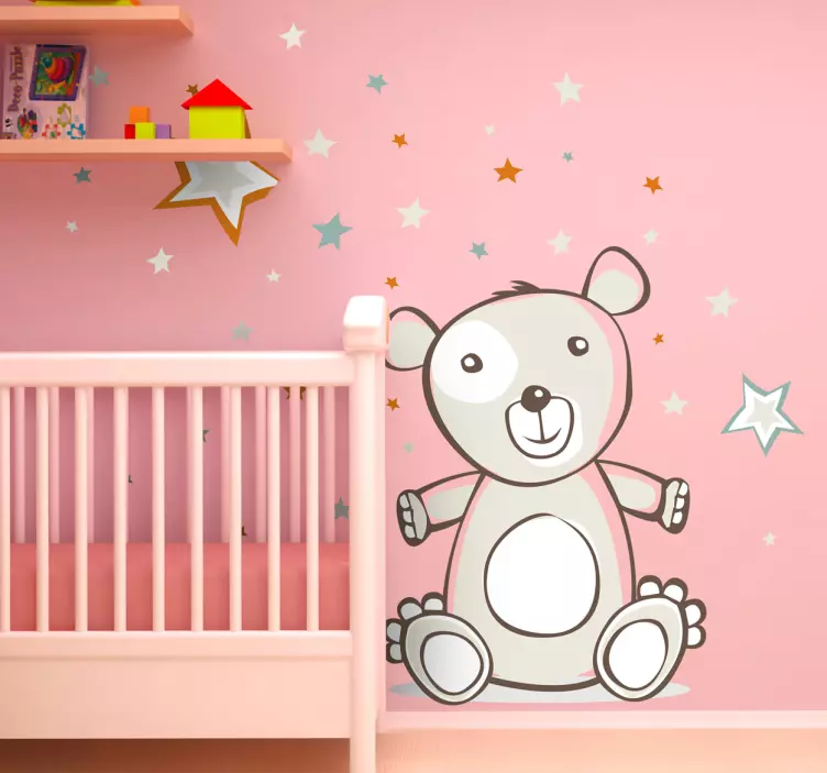 Autocolante infantil ursinho e estrelas - TenStickers