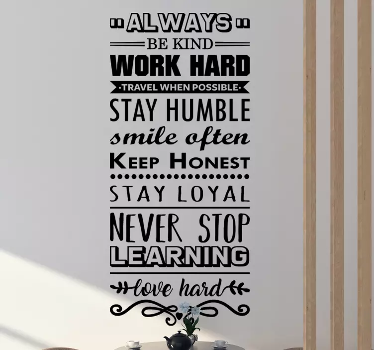 Autocolante decorativo motivacional Seja amável - TenStickers