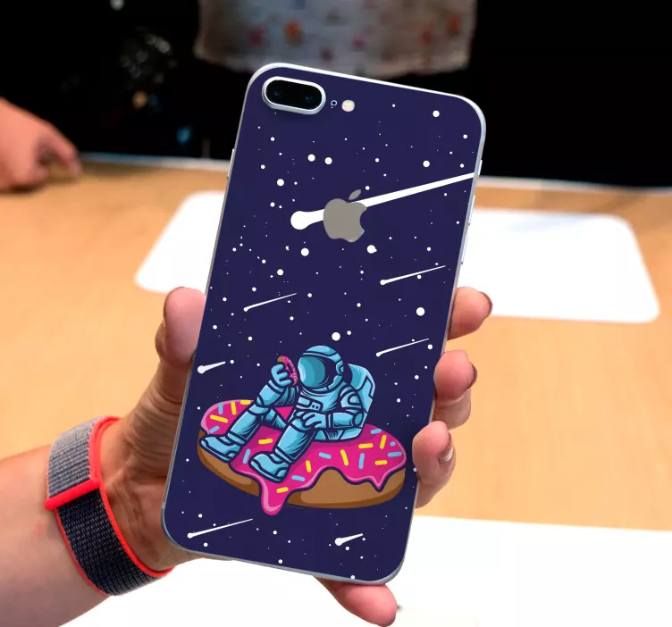 autocolante de iphone de amante de donut de astronauta - TenStickers