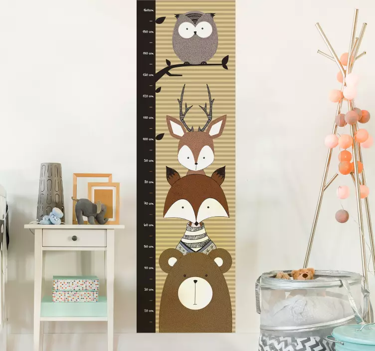 Autocolante medidor altura quadro de altura de animais - TenStickers