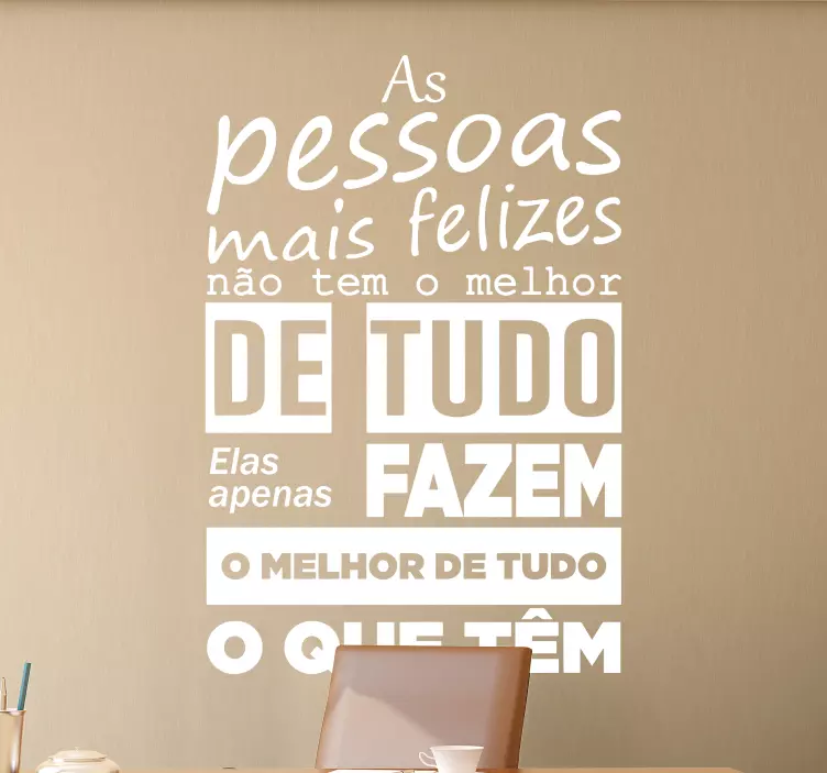 Vinil decorativo motivacional As pessoas mais felizes - TenStickers