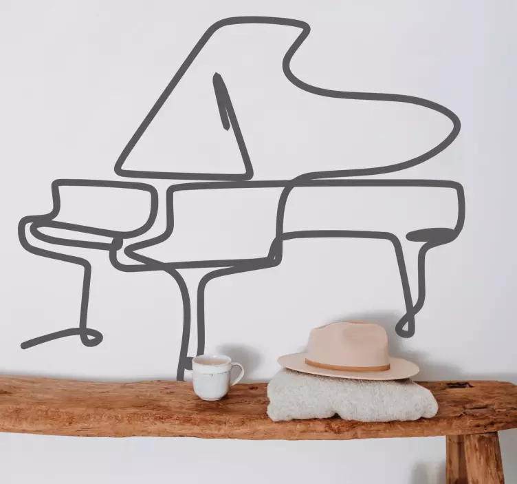 Autocolante musical silhueta de piano elegante - TenStickers