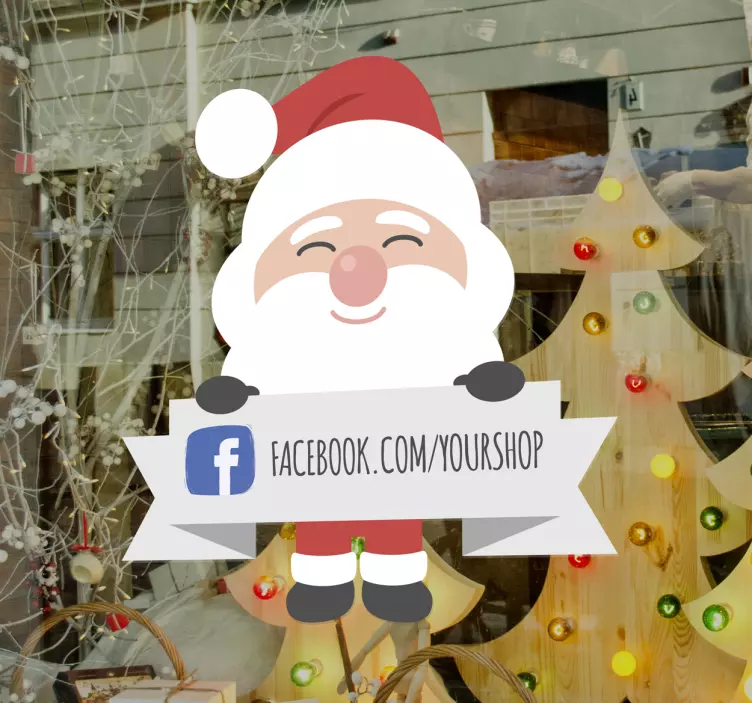 Autocolante natalício Pai Natal Facebook - TenStickers