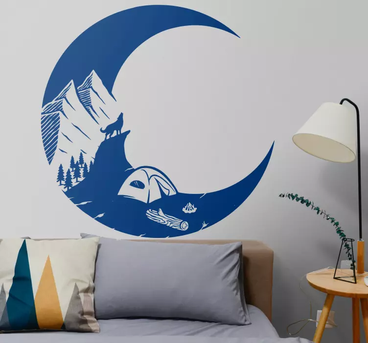 Autocolante natureza cena de acampamento na montanha - TenStickers