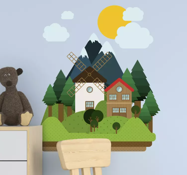 Autocolante natureza cena rústica encantadora - TenStickers