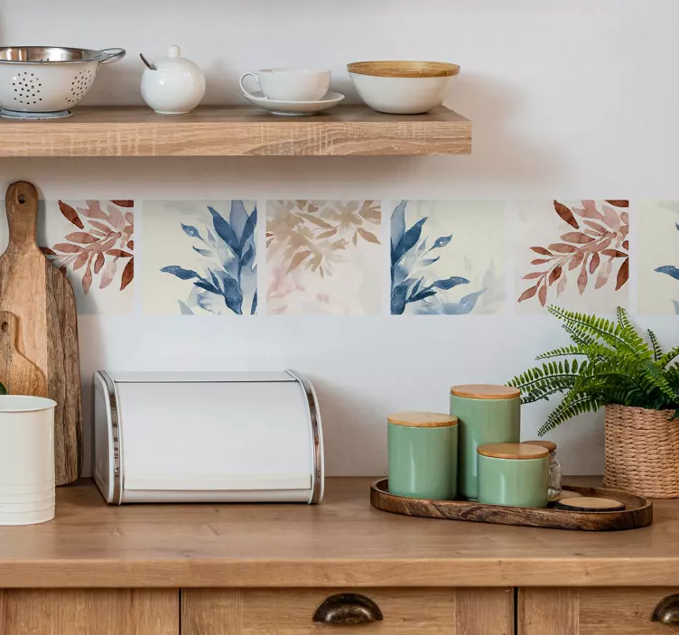 Autocolante azulejos padrão floral em aquarela - TenStickers