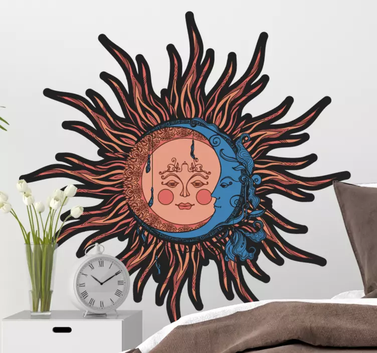 Autocolante natureza sol celestial lua - TenStickers