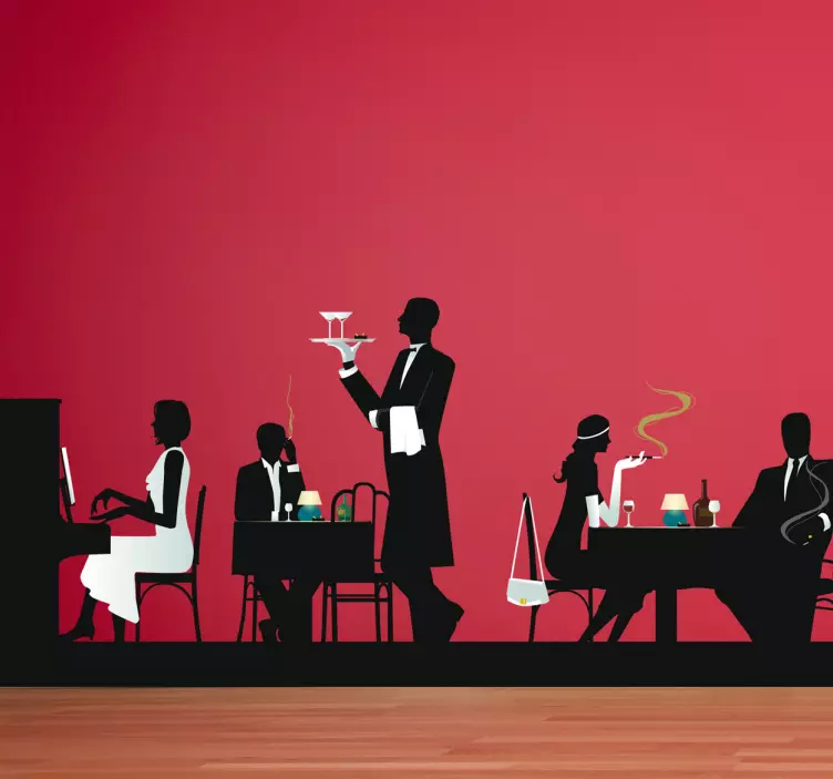 Autocolante original cena do restaurante vintage - TenStickers