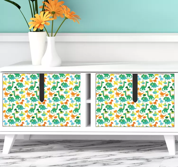 Autocolante padrões coloridos de dinossauros - TenStickers