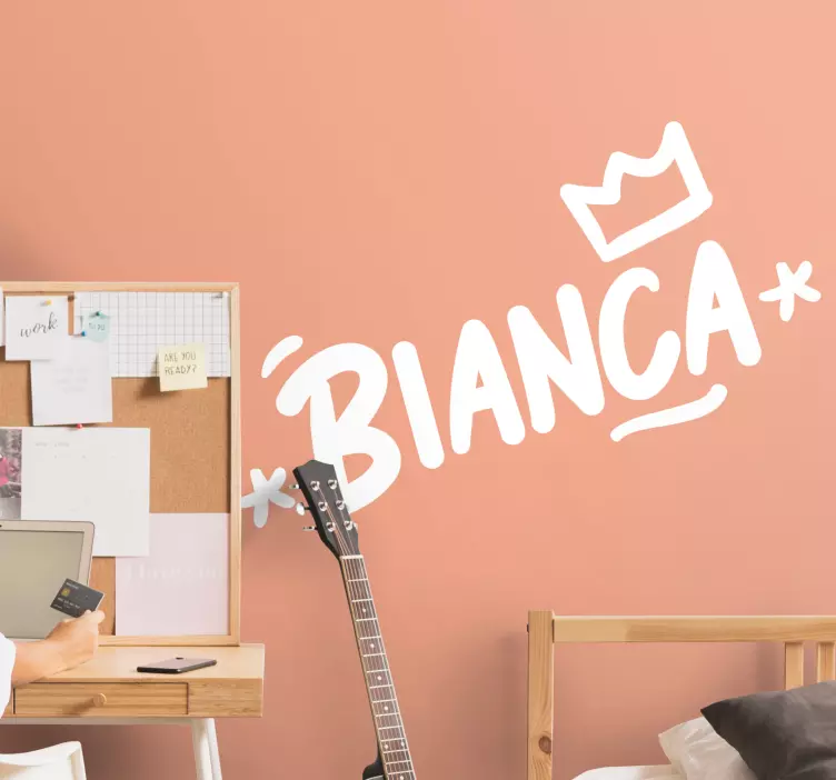 Autocolante para adolescente coroa com nome personalizado - TenStickers