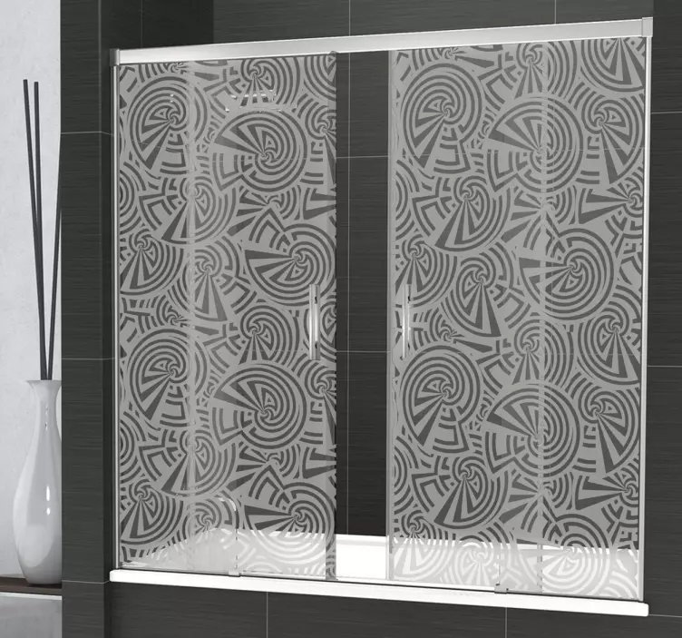 Autocolante para cabine de duche espiral de formas - TenStickers