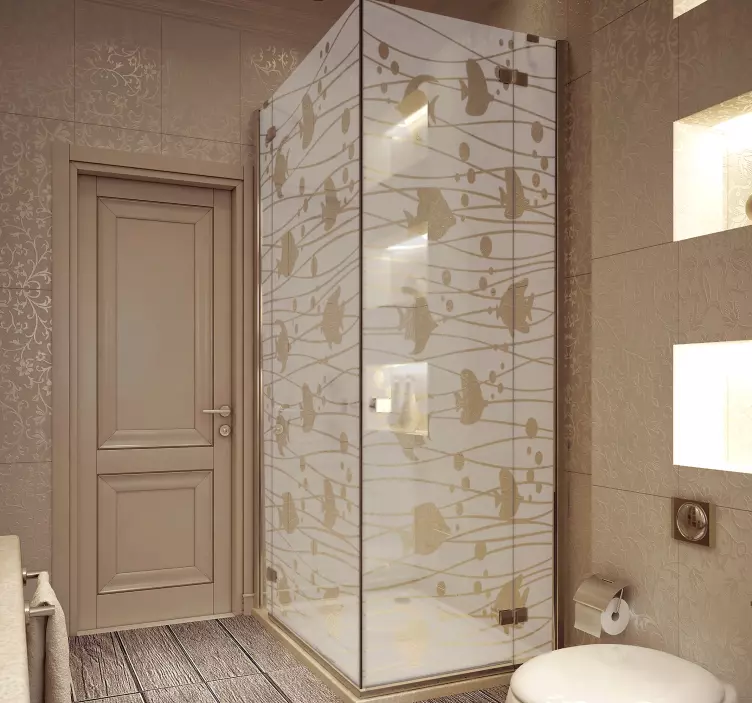 Autocolante para cabine de duche peixes - TenStickers