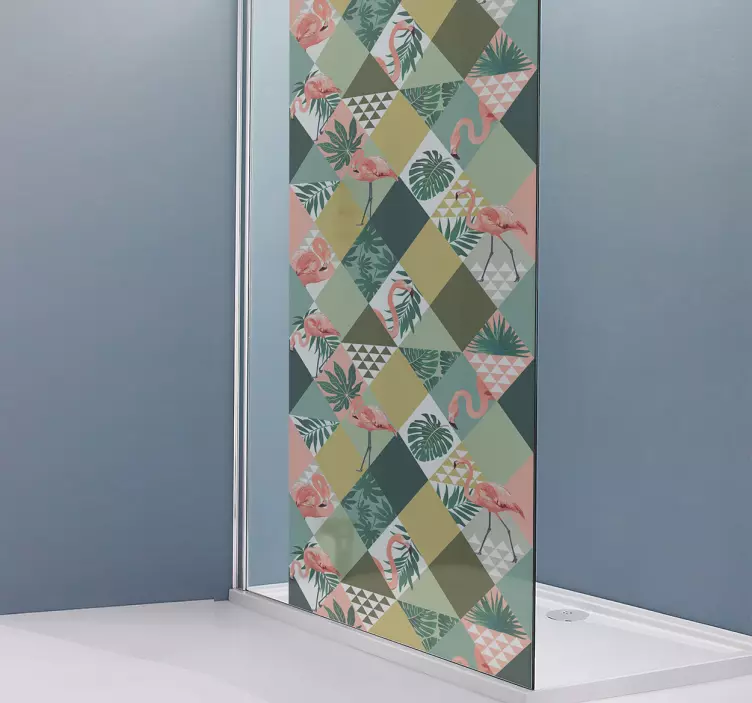 Autocolante para cabine de duche tropical - TenStickers