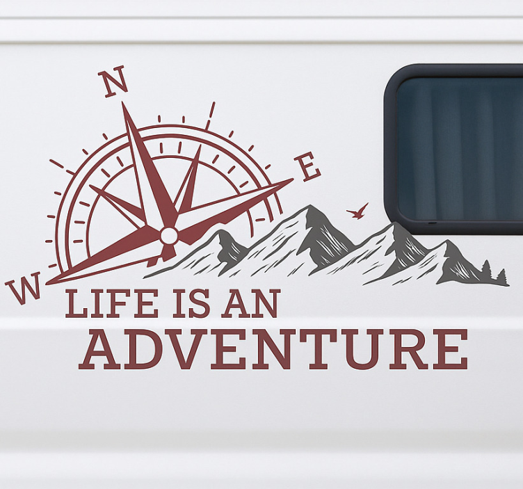 Autocolante para caravana life is an adventure - TenStickers