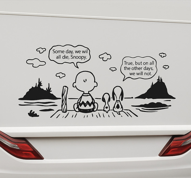 Autocolante para caravana snoopy e charlie lake - TenStickers