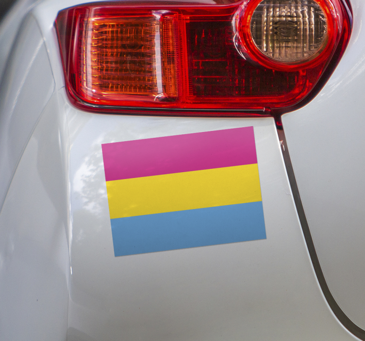 Autocolante para carro bandeira pansexual - TenStickers