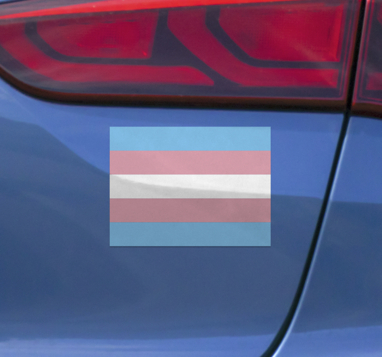 Autocolante para carro bandeira trans - TenStickers