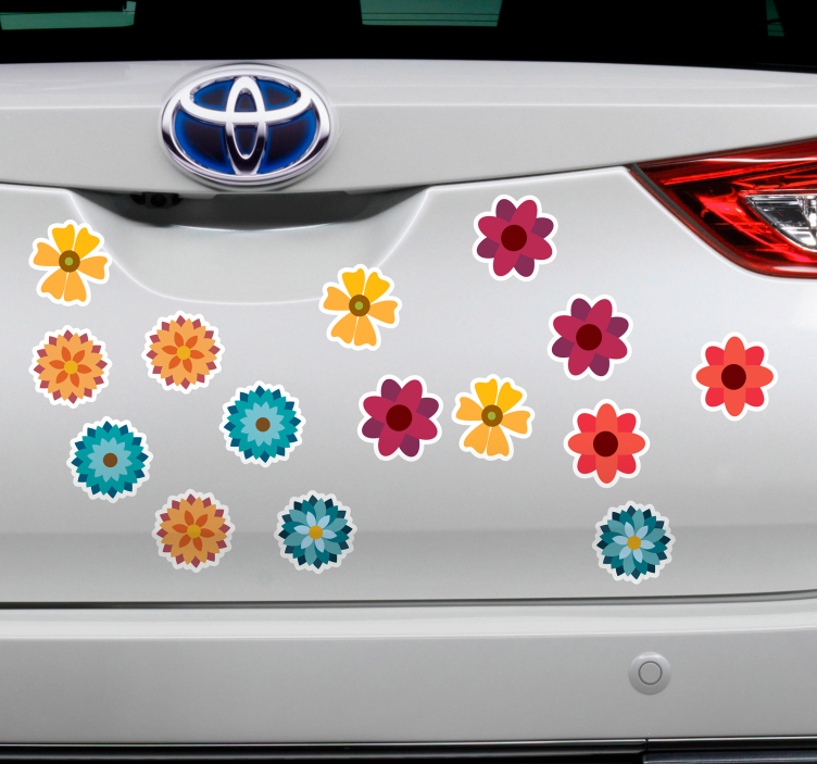 Autocolante para carro elemento floral animado - TenStickers