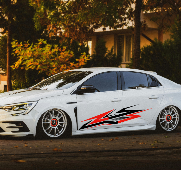 Autocolante para carro estilo de corrida lateral de dois tons - TenStickers