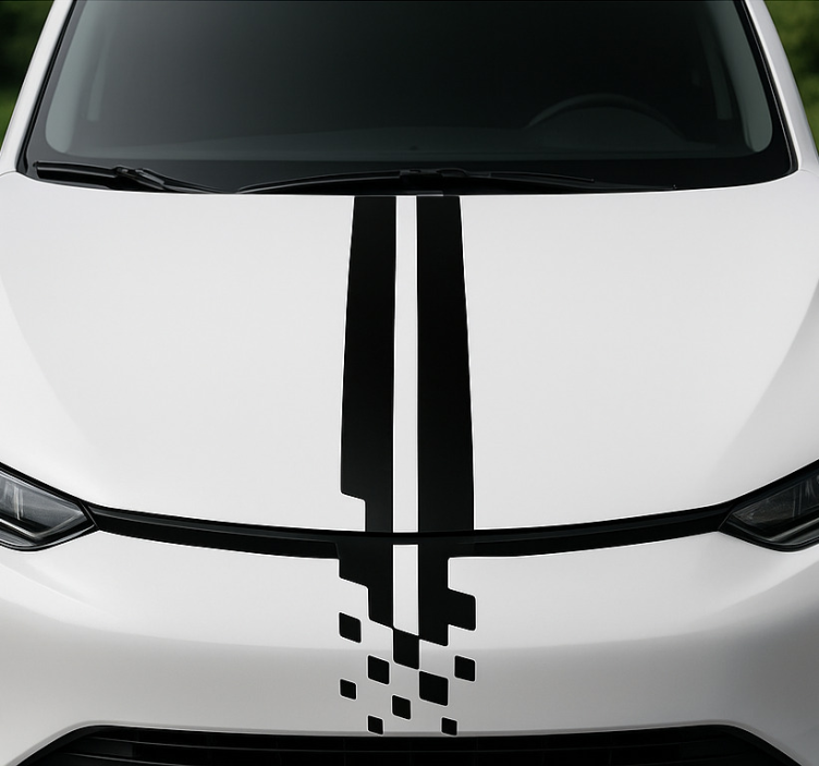 Autocolante para carro listras abstratas para capô - TenStickers