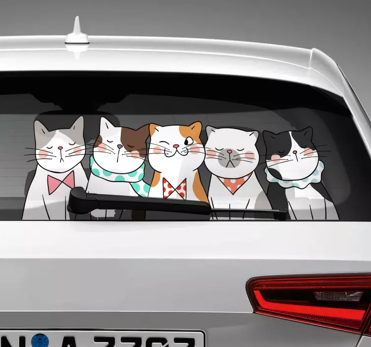 Autocolante para carros gatos espreitando - TenStickers