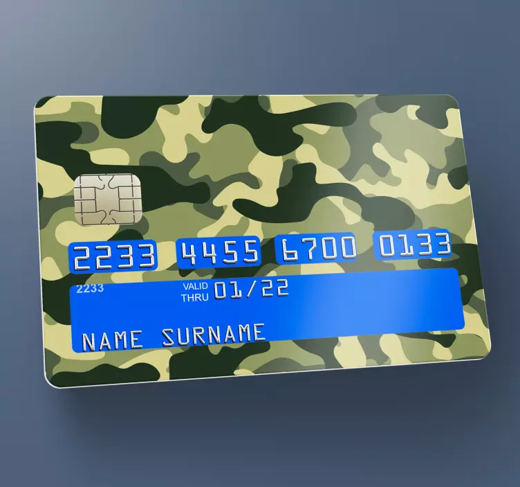 Autocolante para cartão de crédito camuflagem verde - TenStickers