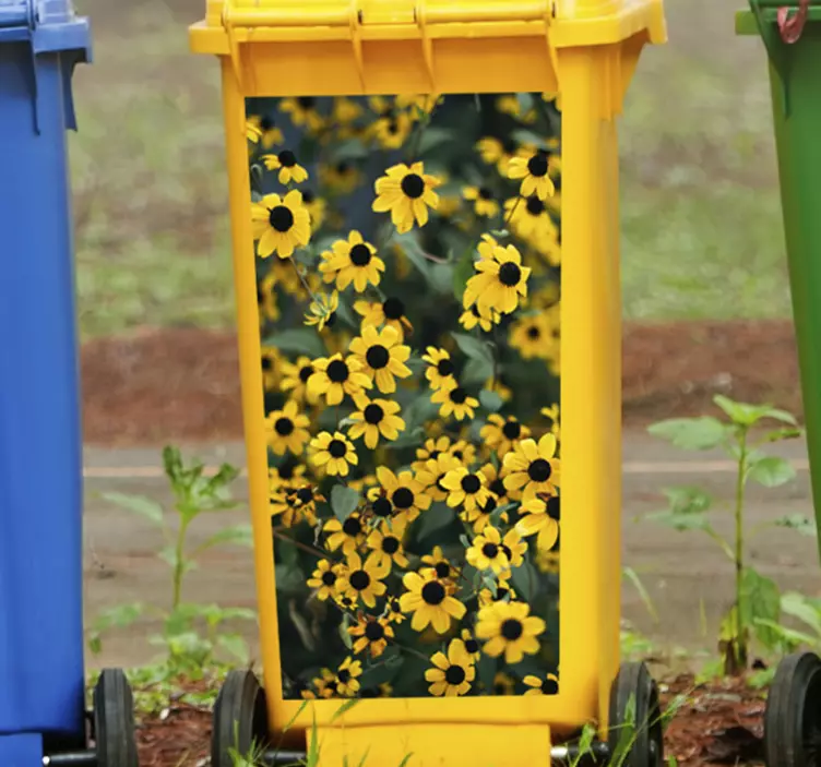 Autocolante para container cena de flores vibrantes - TenStickers