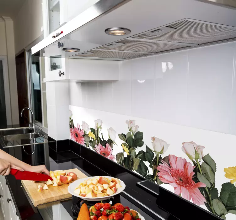 Fotomural autocolante para cozinha de flores - TenStickers