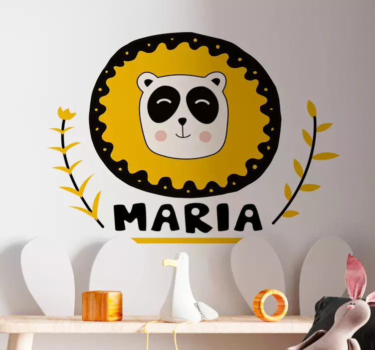 Autocolante para crianças arte de panda personalizável - TenStickers
