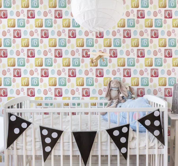 Autocolante para crianças blocos de alfabeto coloridos - TenStickers