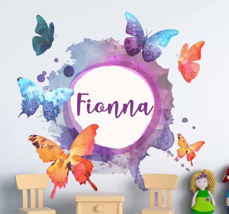 Autocolante para crianças composição de borboletas vibrantes - TenStickers