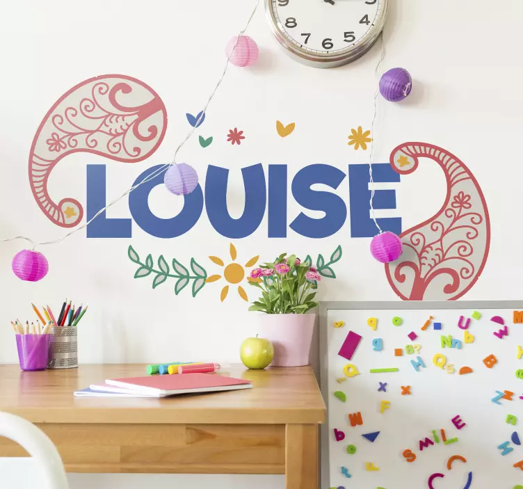 Autocolante para crianças decoração de nome personalizada - TenStickers