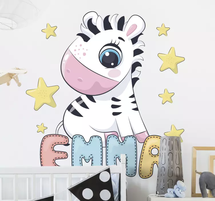 Autocolante para crianças escultura de zebra encantadora - TenStickers