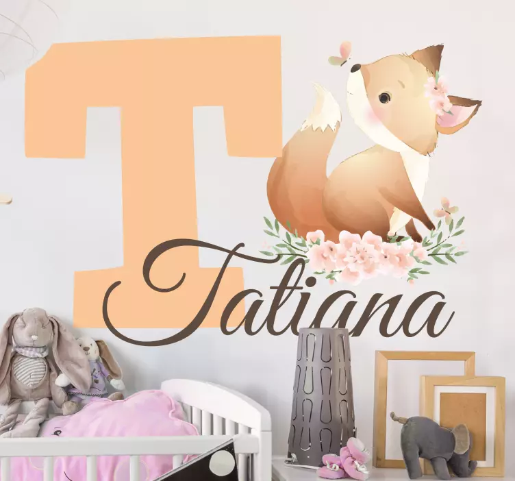 Autocolante para crianças motivo de raposa caprichoso - TenStickers